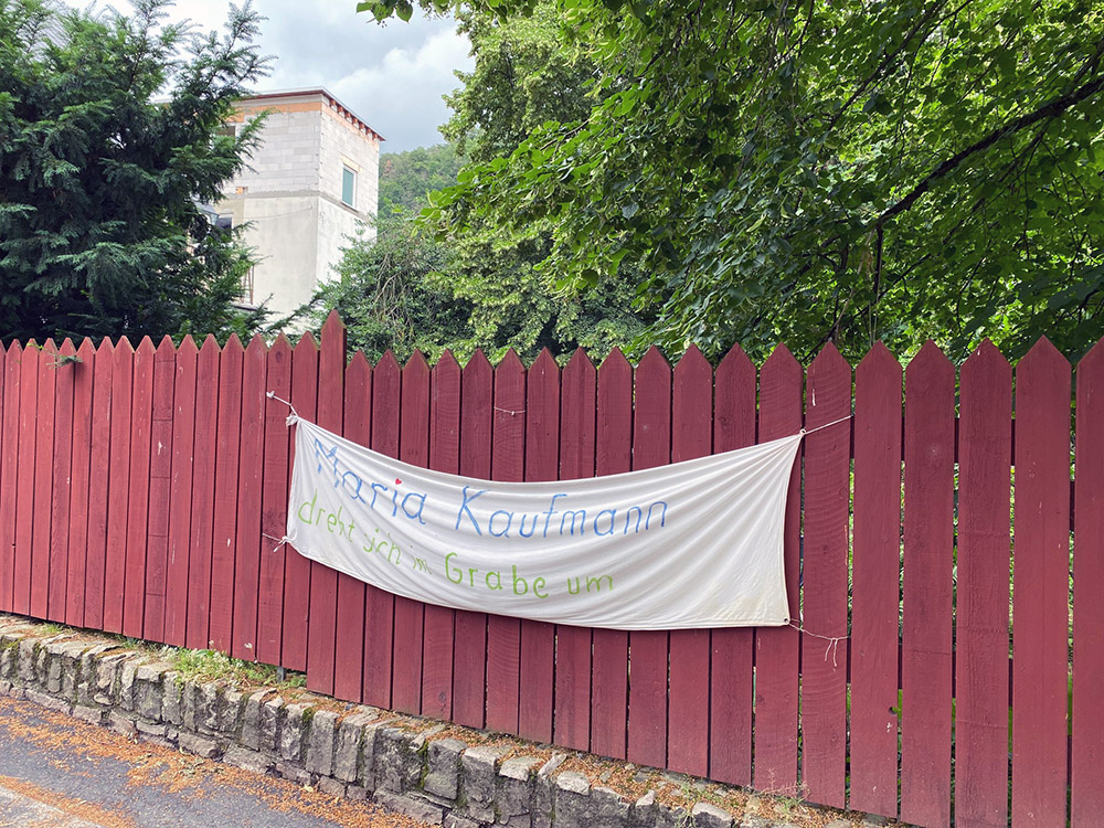 Protest gegen den Immobilien-Deal in Lorch. Das Foto entstand im Sommer 2021.