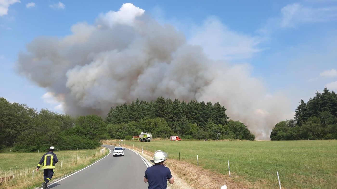 Flächenbrand bei Langscheid, Juli 2023. Foto: Feuerwehr Oberwesel