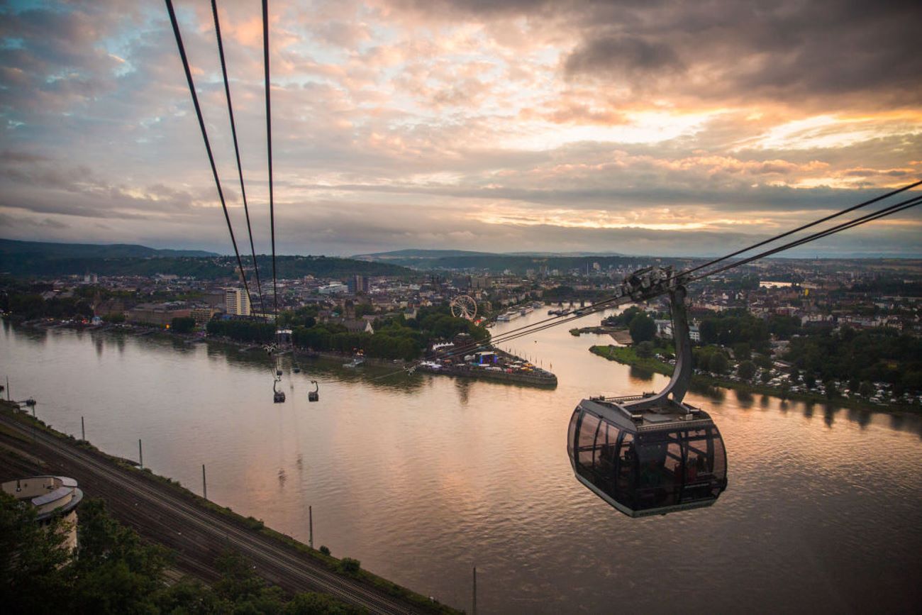 Blick auf Koblenz und das Deutsche Eck. Foto: Romantischer Rhein / Henry Tornow