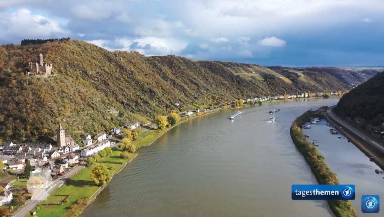 Tagesthemen-Sendung zur Mittelrheinbrücke. Screenshot: ARD