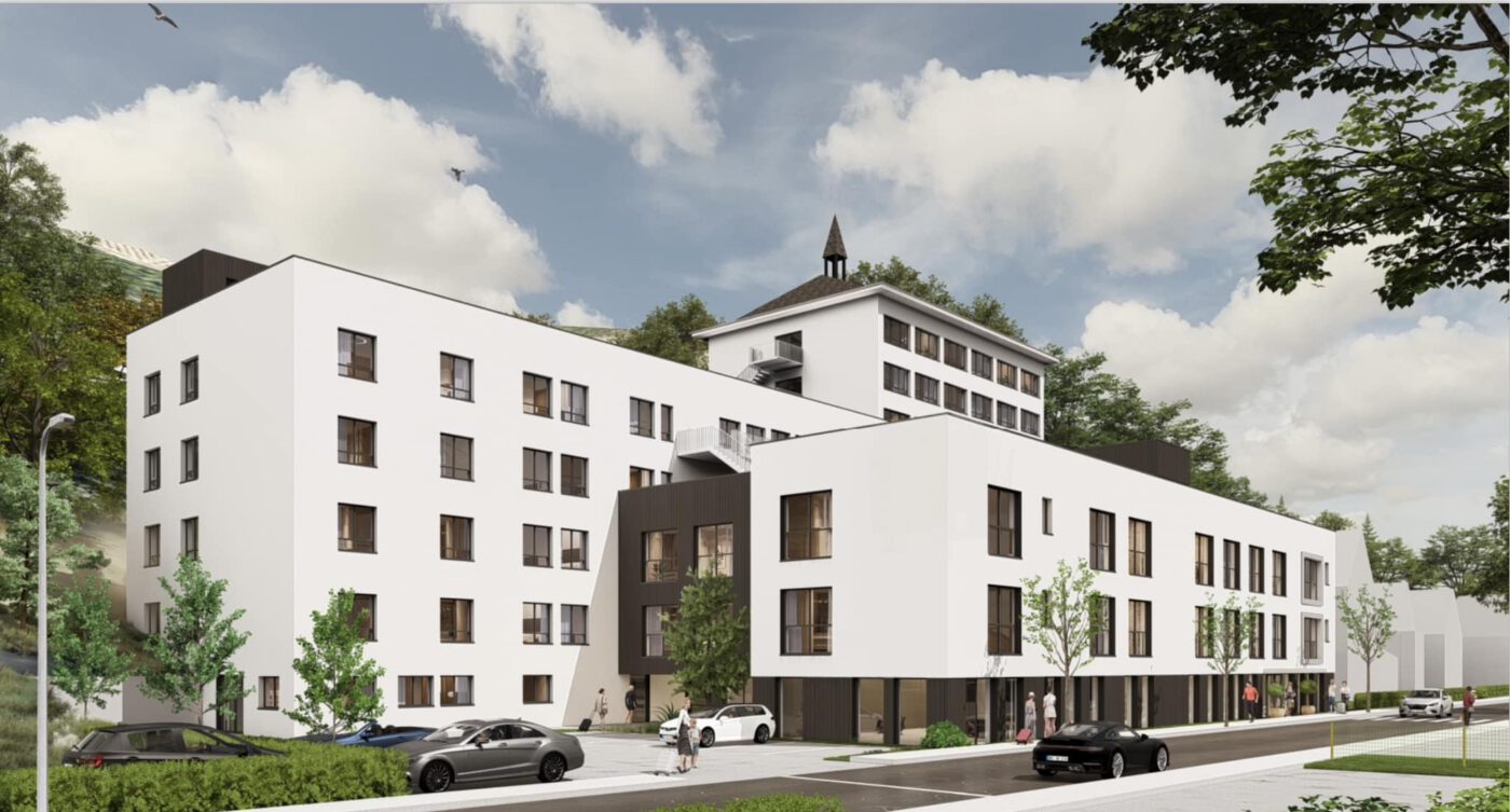 Das geplante Pflegeheim im St. Goarer Gründelbachtal. Visualisierung: Stadt St. Goar