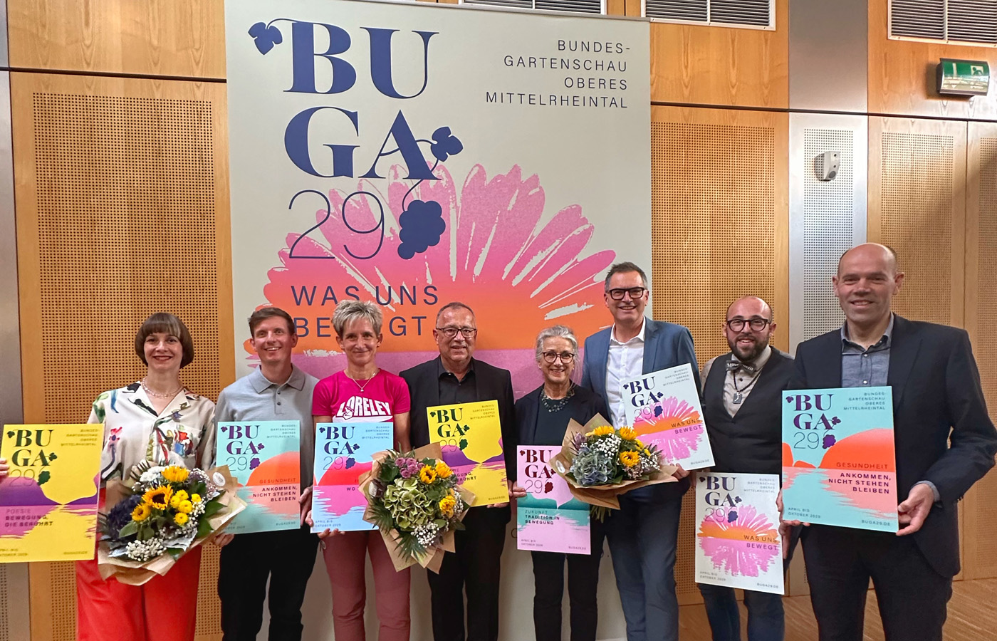 Präsentation des neuen Buga-Designs für 2029.