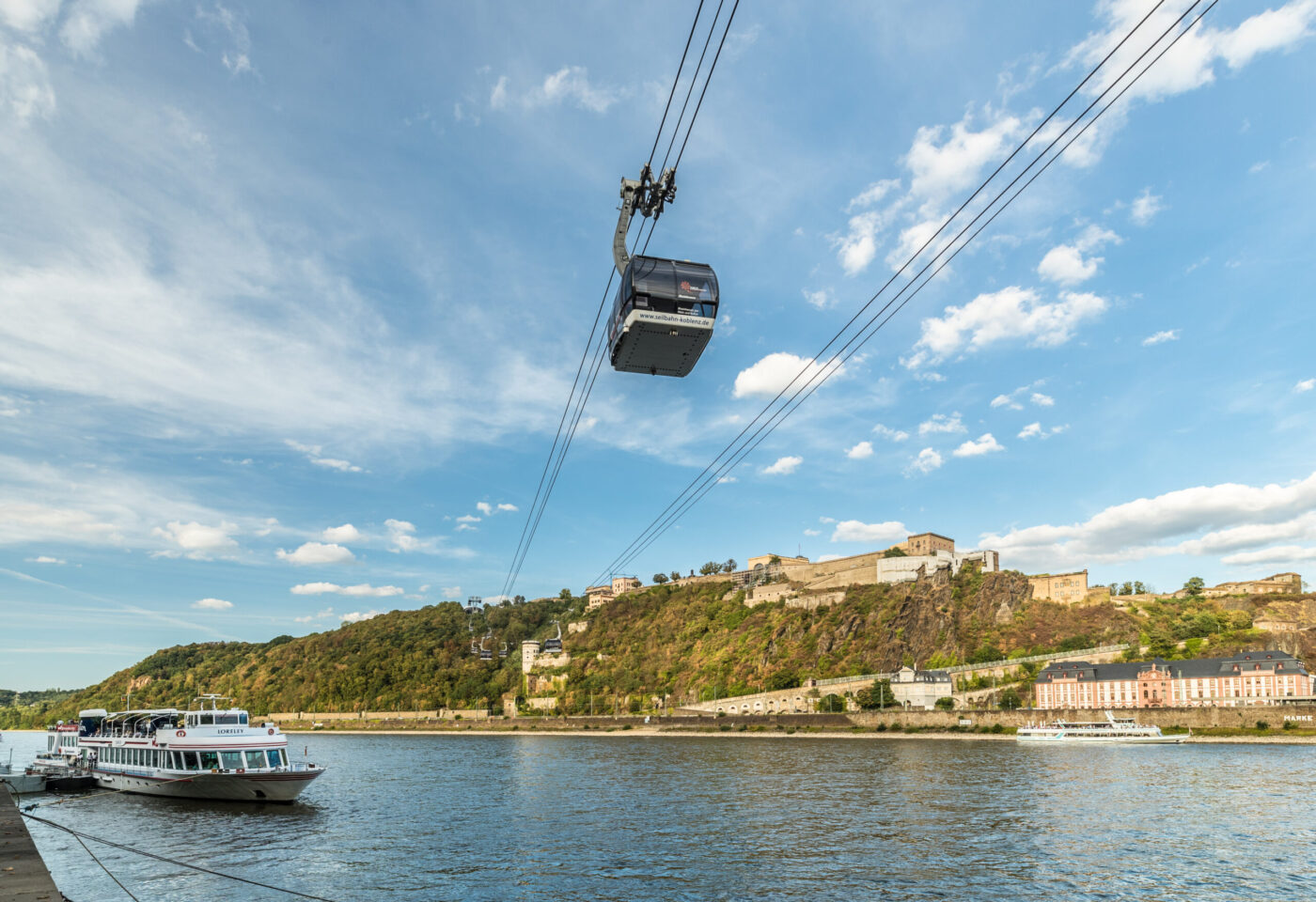 Seilbahn Koblenz. Foto: Dominik Ketz/Romantischer Rhein Tourismus GmbH (CC BY SA 4.0, https://creativecommons.org/licenses/by-sa/4.0)