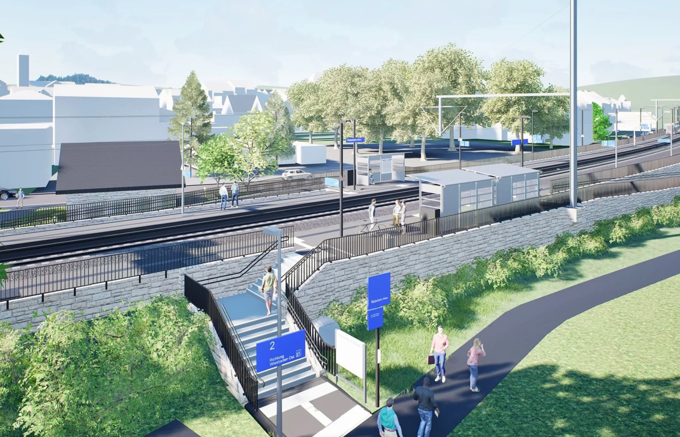 Visualisierung des neuen Bahnhofs in Rüdesheim. Quelle: Deutsche Bahn AG