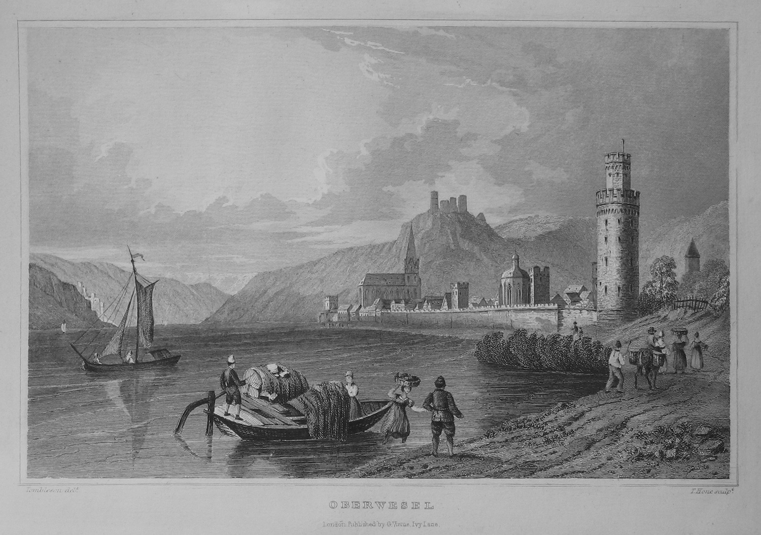 Oberwesel um 1840 von William Tombleson / Public Domain