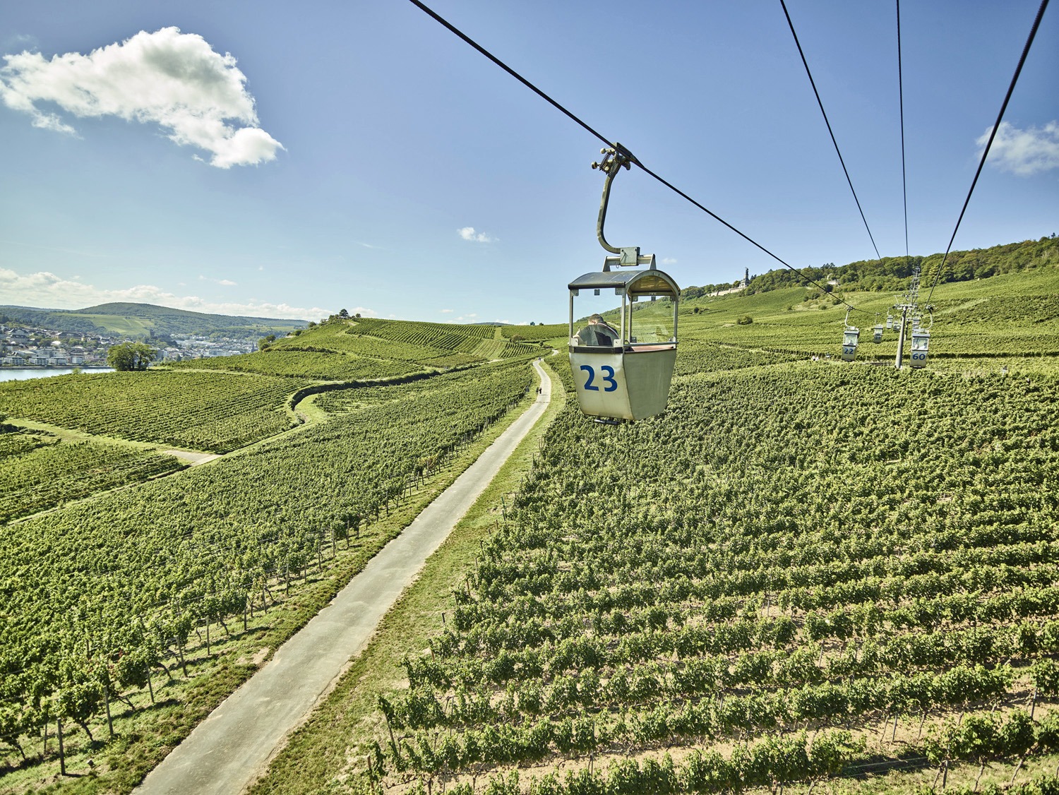 Gondeln über Rüdesheim. Foto: Hessen Marketing / Roman Knie